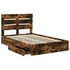 vidaXL Lit de Rangement Ch&ecirc;ne fum&eacute; 120 x 200 cm Bois d'ing&eacute;nierie