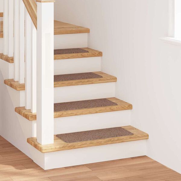 vidaXL Tapis Antid&eacute;rapants pour Escaliers 15 pcs Marron 60 x 25 cm PP