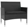 vidaXL Salon de jardin 8 pcs avec coussins r&eacute;sine tress&eacute;e noir