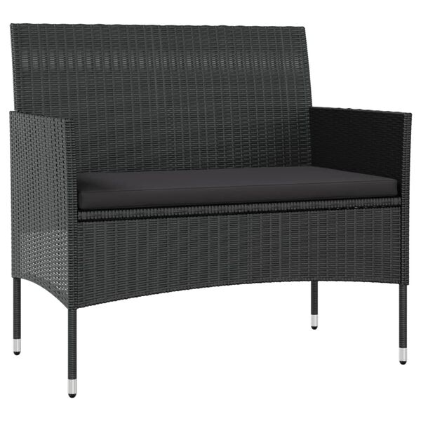 vidaXL Salon de jardin 8 pcs avec coussins r&eacute;sine tress&eacute;e noir