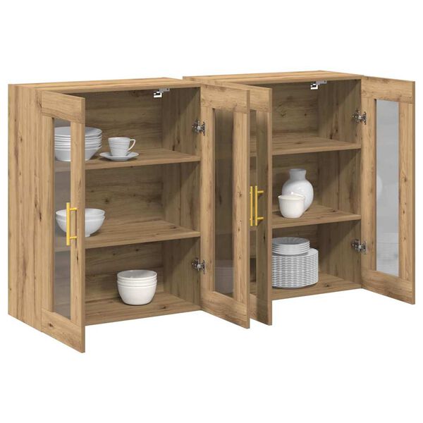 vidaXL Cabinets muraux 2 pcs Chêne artisanal 69,5 x 34 x 90 cm