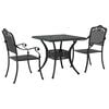 vidaXL Ensemble de tables de jardin 3 pc Noir Aluminium coul&eacute;