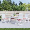 vidaXL Coussins de chaise de jardin lot de 4 rouge bordeaux 50x50x4 cm