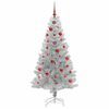 vidaXL Sapin de No&euml;l avec 150 LED avec support Argent 150 cm PET