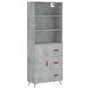 vidaXL Buffet haut Gris b&eacute;ton 69,5x34x180 cm Bois d'ing&eacute;nierie
