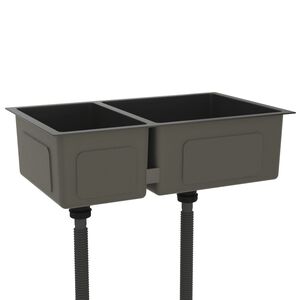vidaXL &Eacute;vier de cuisine Noir Acier inoxydable