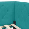 vidaXL Cadre de lit d'angle Turquoise 90 x 200 cm Velours