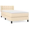 vidaXL Sommier &agrave; lattes de lit avec matelas Cr&egrave;me 100x200 cm Tissu