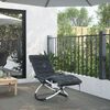 vidaXL Chaise longue g&eacute;om&eacute;trique avec coussin noir et gris acier