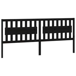 vidaXL T&ecirc;te de lit Noir 205,5x4x100 cm Bois massif de pin