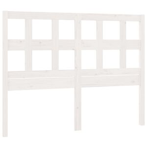 vidaXL T&ecirc;te de lit Blanc 145,5x4x100 cm Bois massif de pin