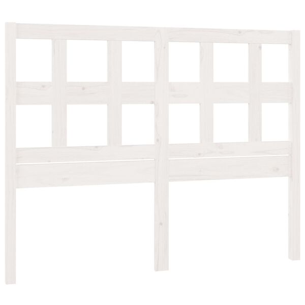 vidaXL T&ecirc;te de lit Blanc 145,5x4x100 cm Bois massif de pin