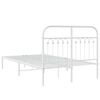 vidaXL Cadre de lit m&eacute;tal sans matelas et t&ecirc;te de lit blanc 120x200 cm