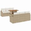 vidaXL Ensemble de canap&eacute; de jardin 7 pc Beige et cr&egrave;me