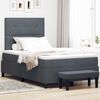 vidaXL Lit &agrave; ressorts avec matelas Gris fonc&eacute; 120 x 200 cm Velours