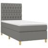 vidaXL Sommier &agrave; lattes de lit et matelas et LED Gris fonc&eacute; 90x200cm
