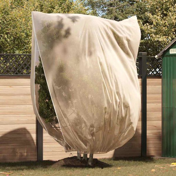 vidaXL Couvercles de Fleece de Protection Anti-Gel pour Plantes Beige