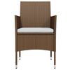 vidaXL Ensemble &agrave; manger de jardin coussins 7 pcs Marron/noir