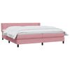 vidaXL Sommier &agrave; lattes de lit avec matelas rose 180x220 cm velours