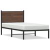 vidaXL Cadre de lit en m&eacute;tal sans matelas ch&ecirc;ne marron 75x190 cm