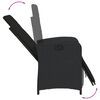 vidaXL Ensemble &agrave; manger de jardin coussins 5pcs Noir R&eacute;sine tress&eacute;e