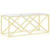 vidaXL Table basse 110x45x45 cm acier inoxydable et verre