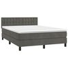 vidaXL Sommier &agrave; lattes de lit et matelas Gris fonc&eacute; 140x200cm Velours