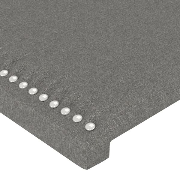 vidaXL T&ecirc;te de lit Gris fonc&eacute; 200x5x118/128 cm Tissu