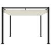 vidaXL Tonnelle de jardin avec toit r&eacute;tractable cr&egrave;me 3x3 m acier