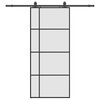 vidaXL Porte coulissante kit de quincaillerie noir 90x205 cm verre ESG