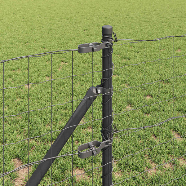 vidaXL Cl&ocirc;ture avec poteau Gris 0,6 x 50 m Acier et PVC