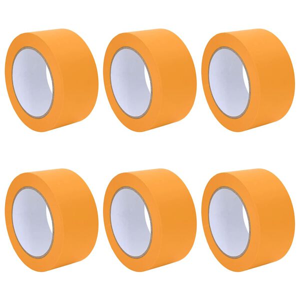 vidaXL Rubans de masquage pour peintre 6 pcs Jaune 50 mm x 50 m Papier
