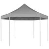 vidaXL Chapiteau hexagonal pliable Gris 3,6x3,1 m
