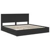 vidaXL Lit de Rangement Noir 200 x 200 cm Bois d'ing&eacute;nierie
