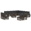vidaXL Ensemble de canap&eacute; de jardin 14 pc Gris et Gris fonc&eacute; polyrotin