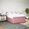 vidaXL Sommier &agrave; lattes de lit avec matelas Rose 160x200 cm Velours