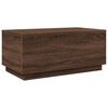 vidaXL Table basse avec lumi&egrave;res LED ch&ecirc;ne marron 90x50x40 cm