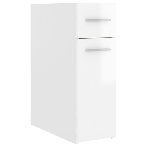 vidaXL Armoire d'apothicaire Blanc brillant Bois d&rsquo;ing&eacute;nierie