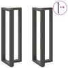 vidaXL Pieds de table de bar en forme de T, 2 pi&egrave;ces, anthracite, 50 x 35 x (110-111) cm, acier