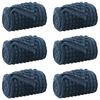 vidaXL Couvertures &agrave; jeter 6 pcs Bleu marine 270 x 240 cm Toison
