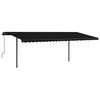 vidaXL Auvent r&eacute;tractable manuel avec poteaux 3,5x2,5 m Anthracite