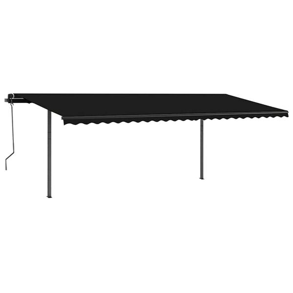 vidaXL Auvent r&eacute;tractable manuel avec poteaux 3,5x2,5 m Anthracite