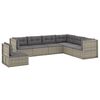 vidaXL Salon de jardin 7 pcs avec coussins Gris R&eacute;sine tress&eacute;e
