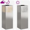 vidaXL Lumi&egrave;re de chemin LED solaire 2 pcs Argent&eacute; Acier inoxydable