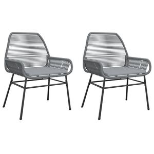 vidaXL Chaises de jardin lot de 2 avec coussins gris r&eacute;sine tress&eacute;e