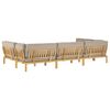 vidaXL Ensemble de Canap&eacute;s Uni 6 pcs Taupe Bois d'Acacia Massif