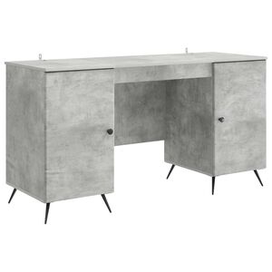 vidaXL Bureau Gris b&eacute;ton 142,5 x 50 x 75 cm Bois d'ing&eacute;nierie
