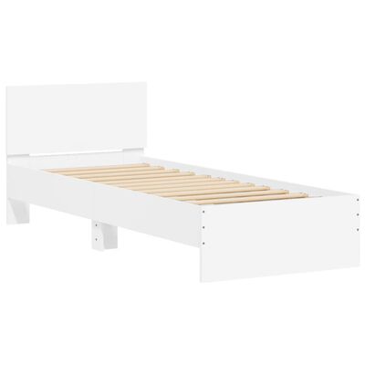 vidaXL Cadre de lit sans matelas avec tête de lit blanc 90x190 cm