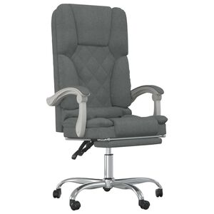 vidaXL Fauteuil de massage inclinable de bureau Gris fonc&eacute; Tissu