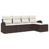 vidaXL Ensemble de canap&eacute; de jardin 5 pc Marron polyrotin